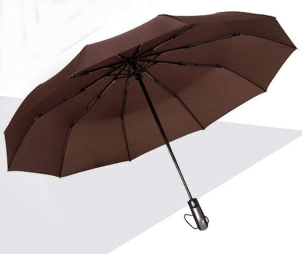 Umbrellas， Wind Resistant Three Folding Automatic Umbrella Rain Women Auto Luxury Big Windproof Umbrellas Men Frame Windproof Parasol