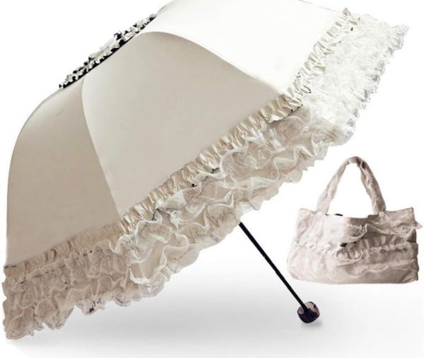 Lace Windproof Folding Sunny and Rainy Umbrella Ultraviolet-Proof Anti Sun UV Protection Parasol Umbrella