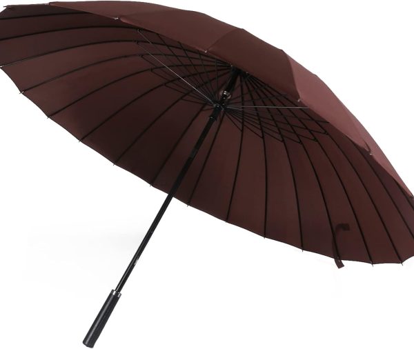 Umbrella for Rain Fashion Large Size 24 Ribs Long Handle Straight Anti-UV Sun Windproof Stick Umbrella