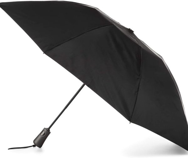 Reverse Close Folding Inbrella with Auto Open Close and Compact, Windproof Design, Black