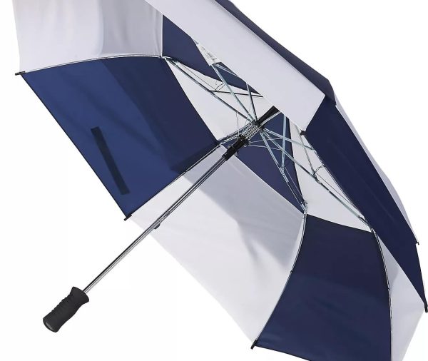 Size Auto Open Vented Golf Stick Umbrella One Size / Navy/White