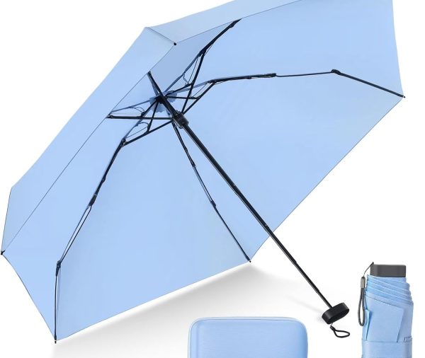 Compact Travel Umbrella with Case - Mini Umbrella for Purse, Small Lightweight &Tiny Design Perfect for Parasol Outdoor Sun&Rain Umbrellas
