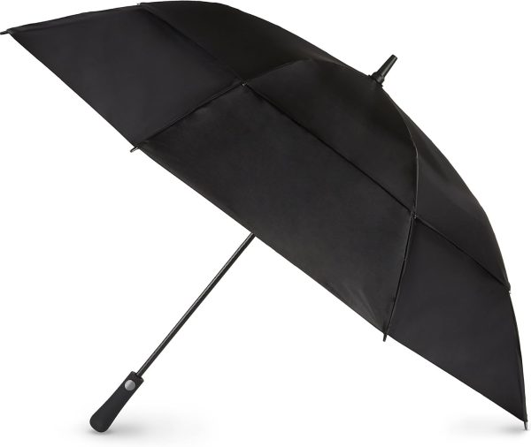Automatic Open Extra Large Vented y Golf Stick Umbrella, Black