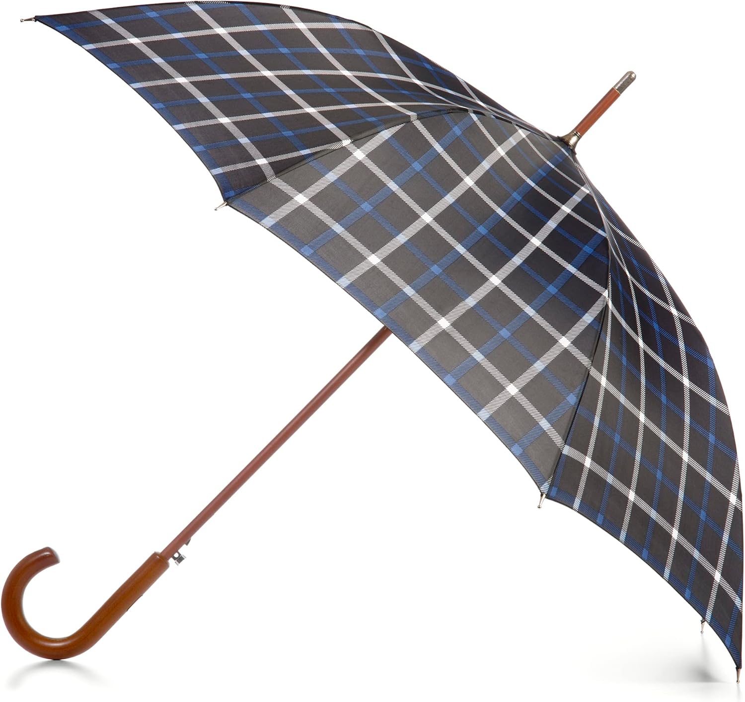 Auto Open Umbrella Classic Wooden J Stick Handle with Easy Grip - Windproof, Rainproof and Durable y Design – Versatile Travel, Perfect for Rainy Days