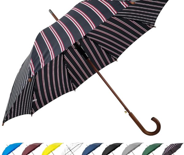 48" Arc Classic Wood Handle Umbrella Auto Open Windproof clear Unbreakable Stick Rain Umbrella